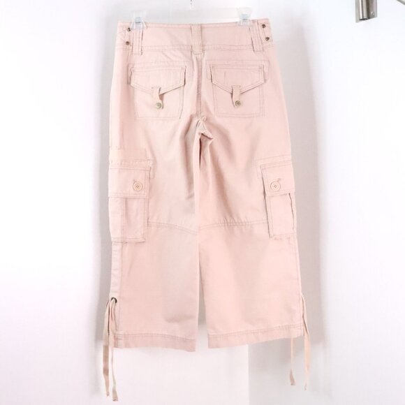 NWD New CAbi Carol Anderson Women's 2 Beige Cotton Cargo Cropped Capri Pants - Picture 5 of 10